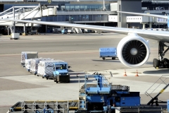 Loading an airplane with airfreight at an airport